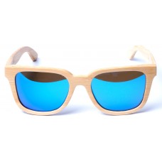 Jackson - Natural Blue Revo Bamboo Sunglasses